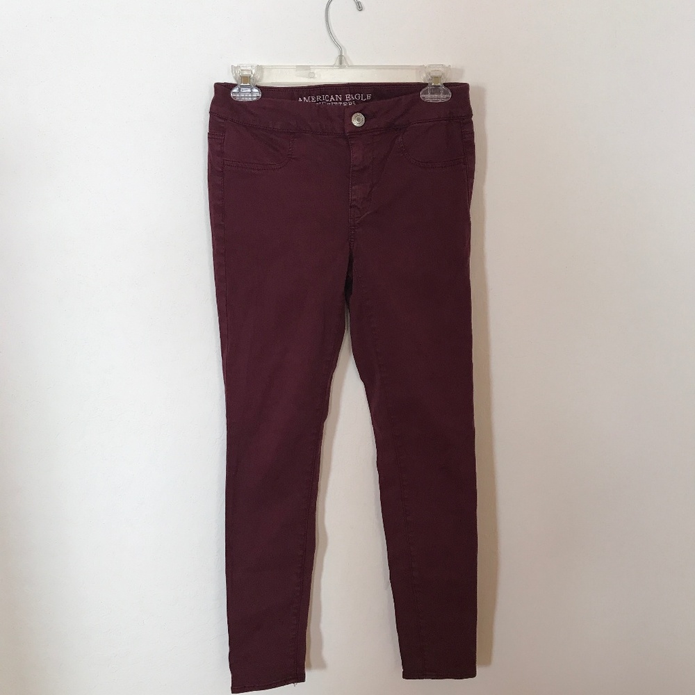 Maroon American Eagle Jeggings